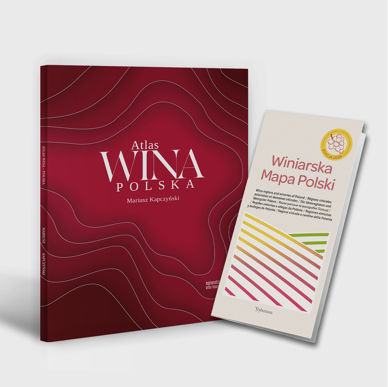 Winiarska Polska: atlas + mapa ZESTAW!